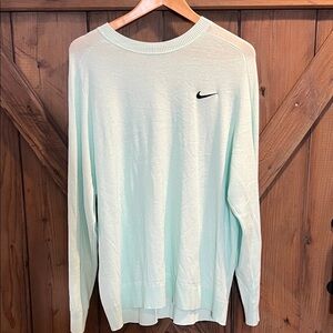 NIKE TIGER WOODS KNIT CREW GOLF SWEATER DR5291-346 JADE ICE/BLACK XL